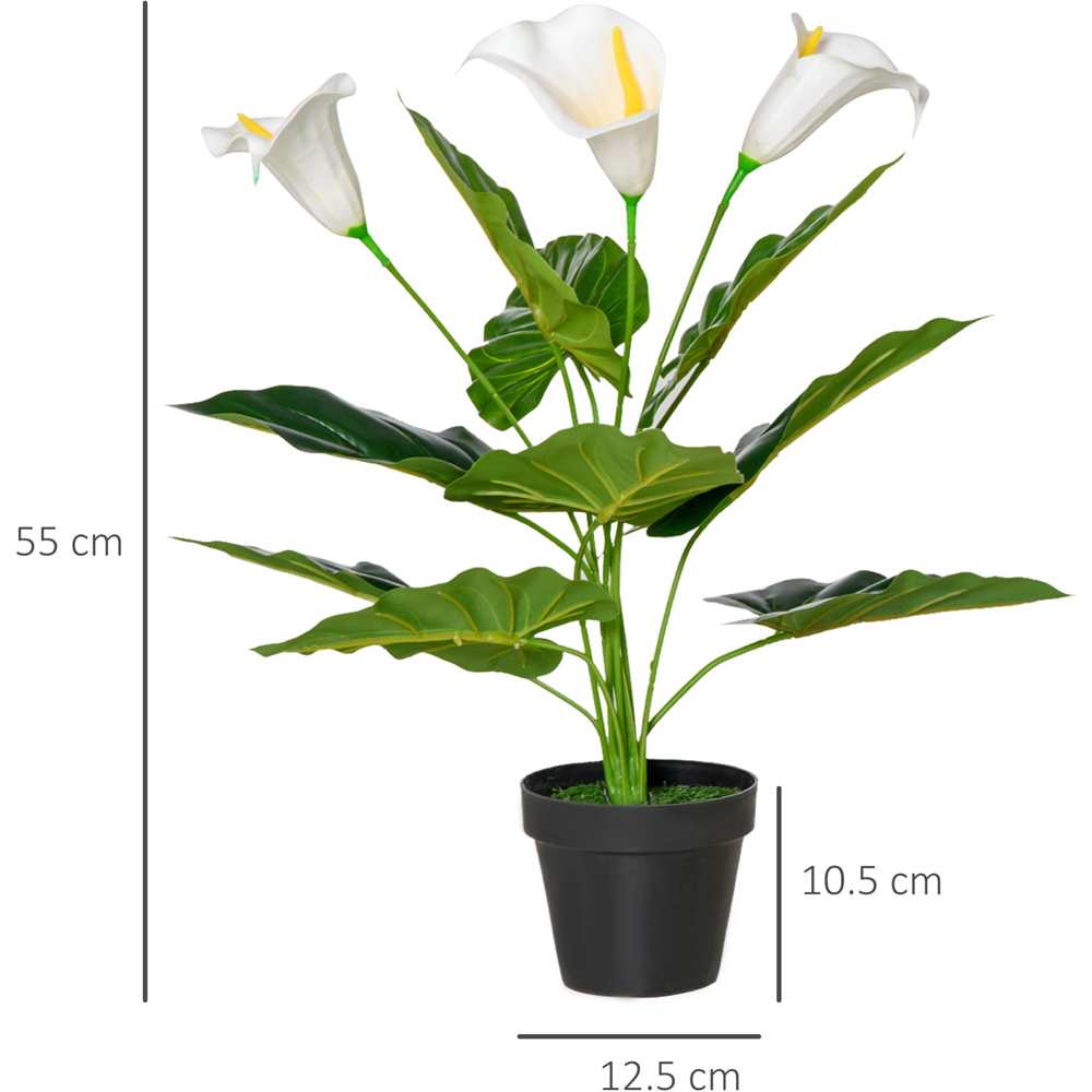 Portland White Flower Calla Lily Artificial Plant In Pot 1.8ft 2 Pack Image 3