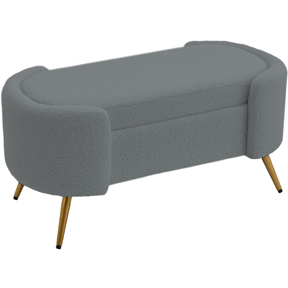 Living and Home Grey Modern Upholstered Accent Bench Image 2