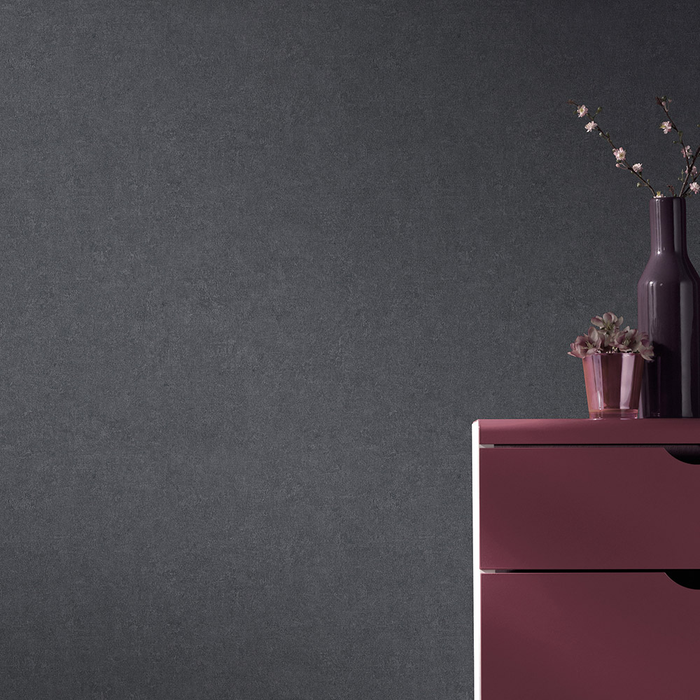 Erismann Dash Plain Dark Grey Vinyl Wallpaper Image 4