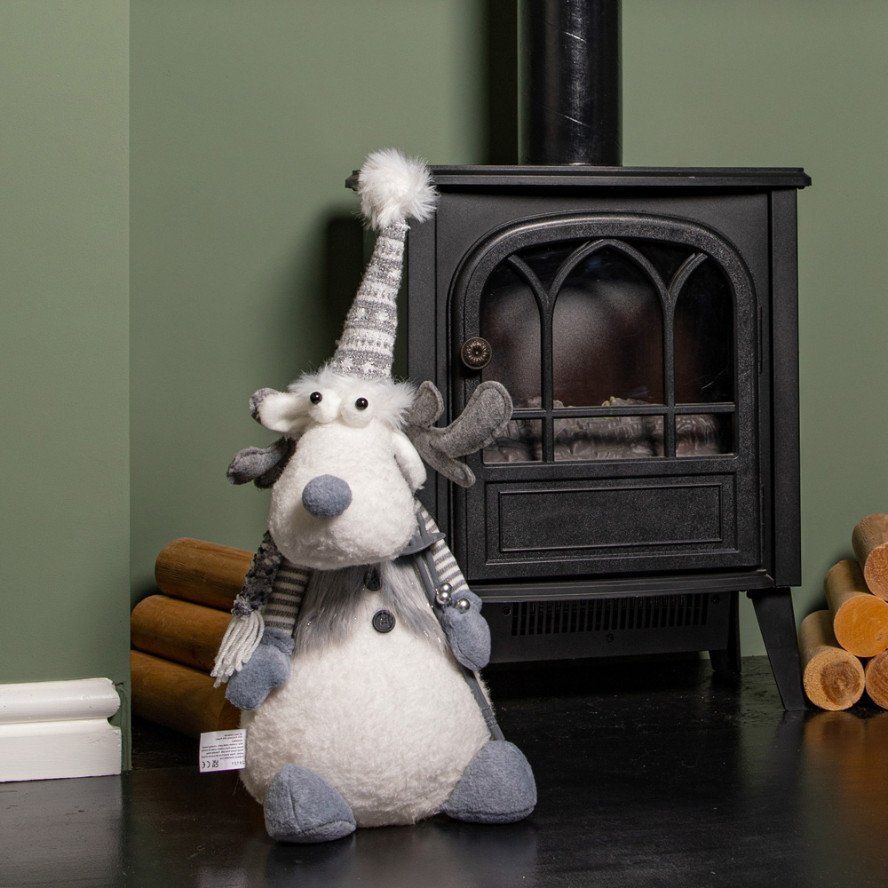 Samuel Alexander Light up Grey Sitting Reindeer Christmas Decoration Image 7