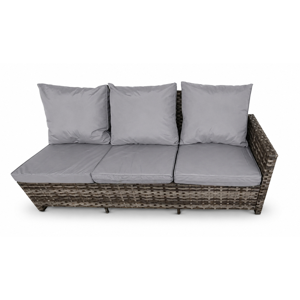 Outdoor Living The Maldives Rattan 9 Seater Gas Firepit Corner Dining Set Grey Image 7