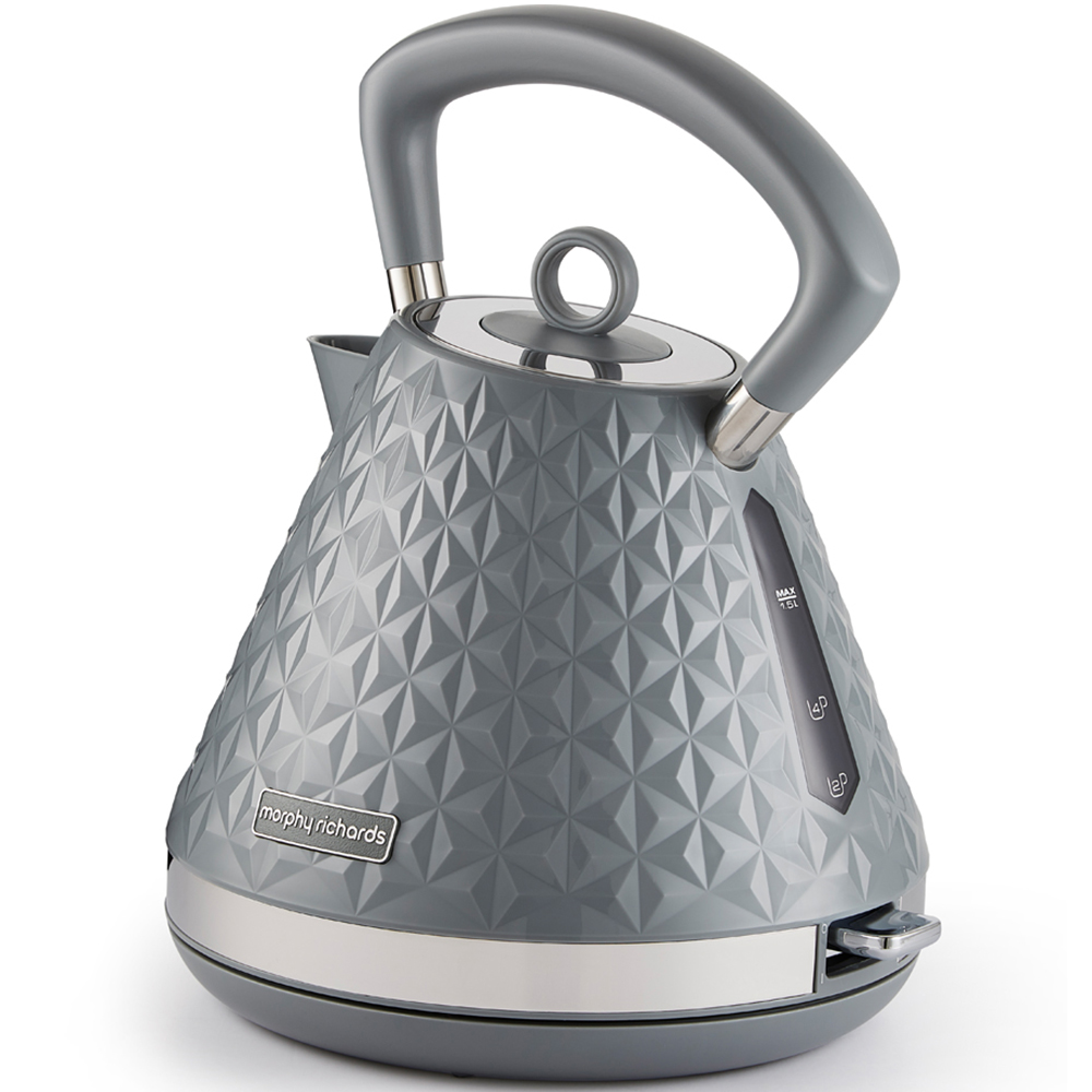 Morphy Richards Grey Vector Pyramid 1.5L Kettle Image 2