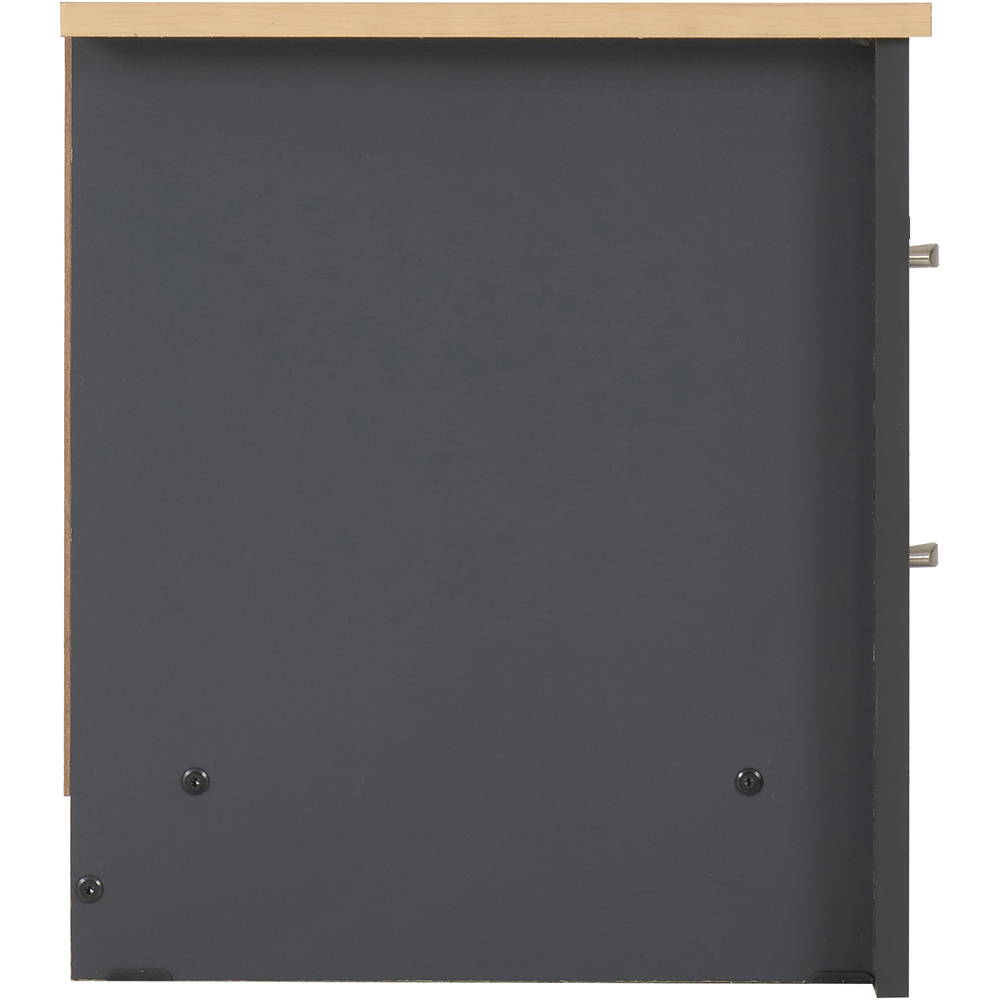 Seconique Portland 2 Drawer Grey and Oak Effect Bedside Table Image 5