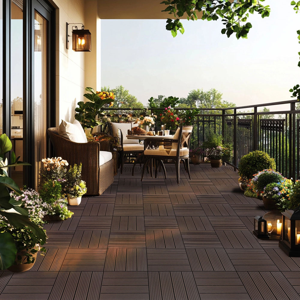 Garden Gear Walnut Decking Tile 10 Pack Image 2