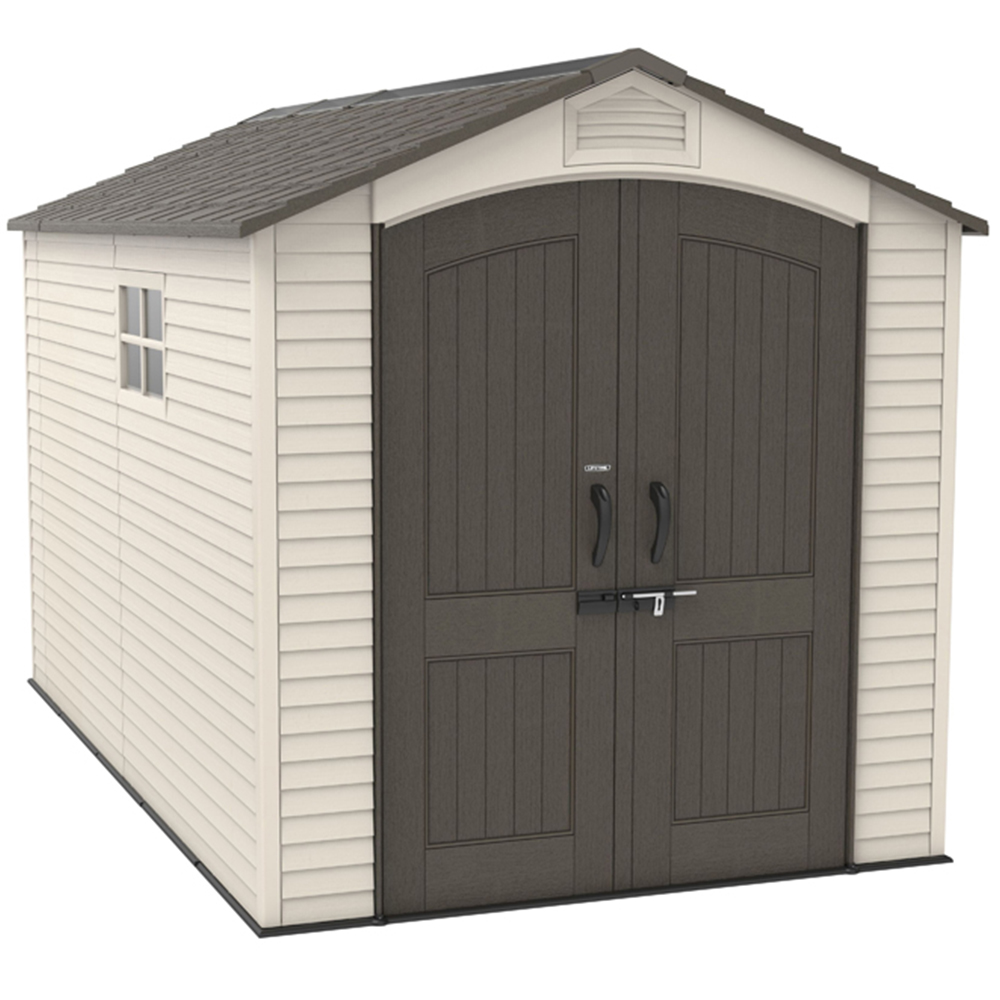 Lifetime Products 7 x 12ft Tan Outdoor Storage Shed Image 1