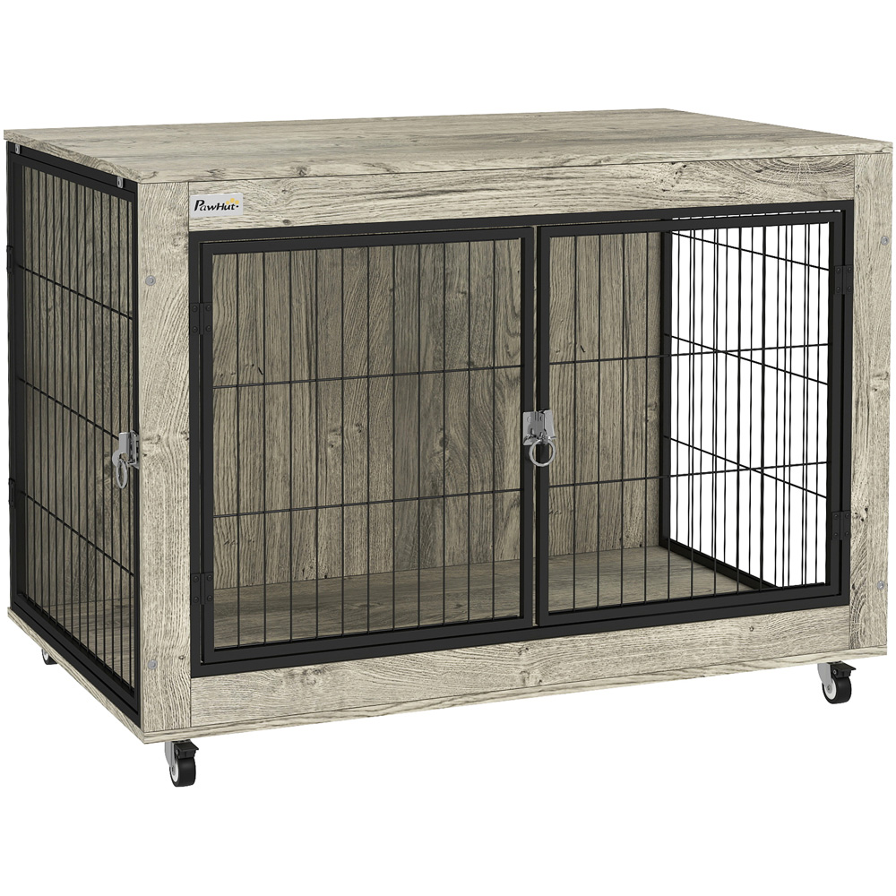 PawHut Large Dog Crate Furniture on Wheels Image 1