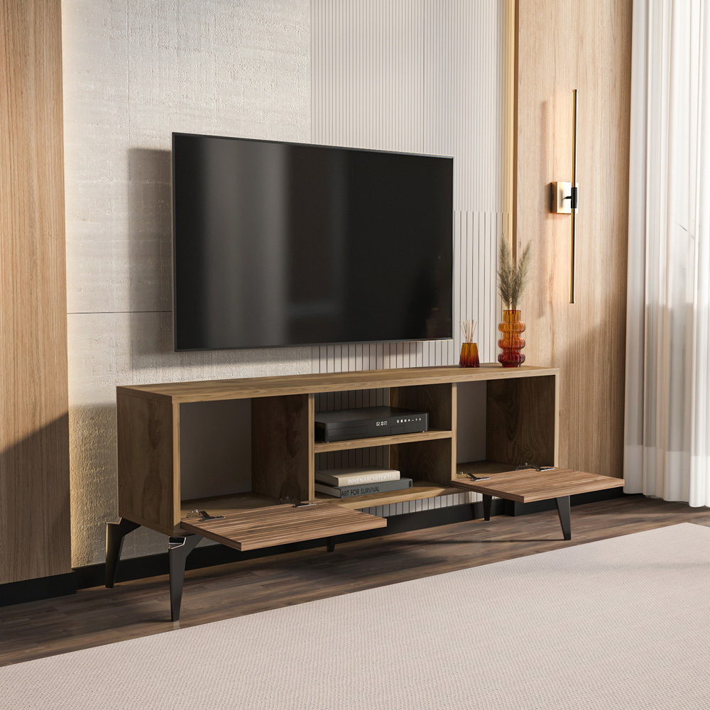 Decorotika Lojo 2 Door 2 Shelf Oud Alina TV Stand for 50 inch TV Image 4