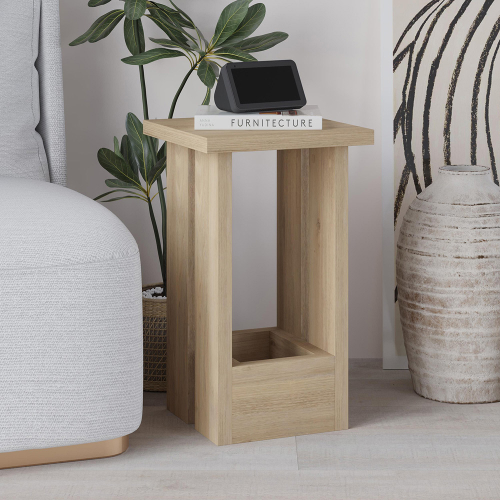 Decortie Tasos Sapphire Oak Side Table Image 4