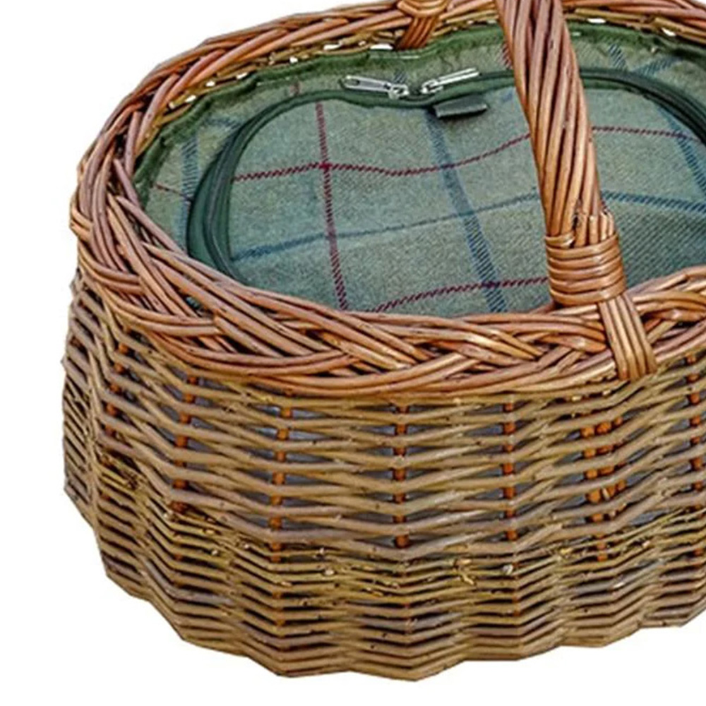 Red Hamper Deluxe Wicker Car Basket with Fitted Cooler Image 3