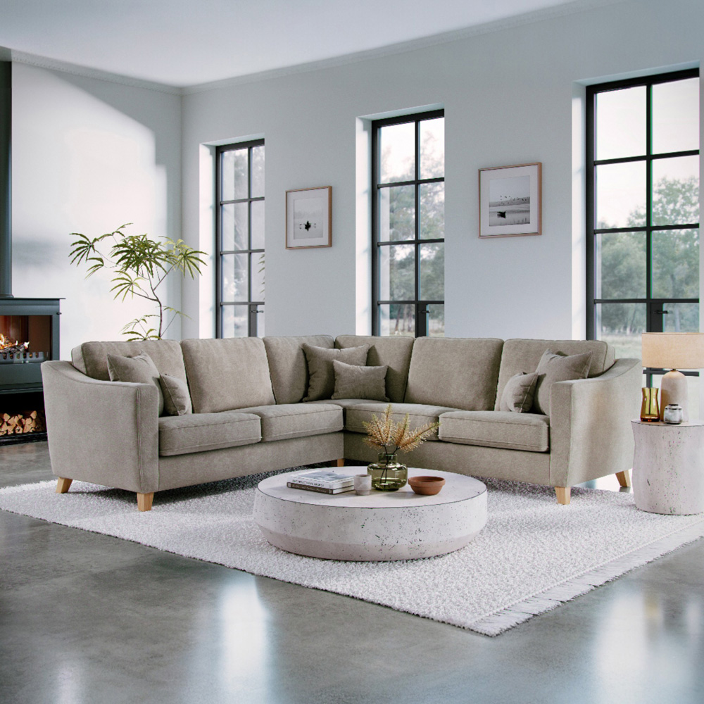 Marlon 4 Seater City Stone Corner Sofa Image 6