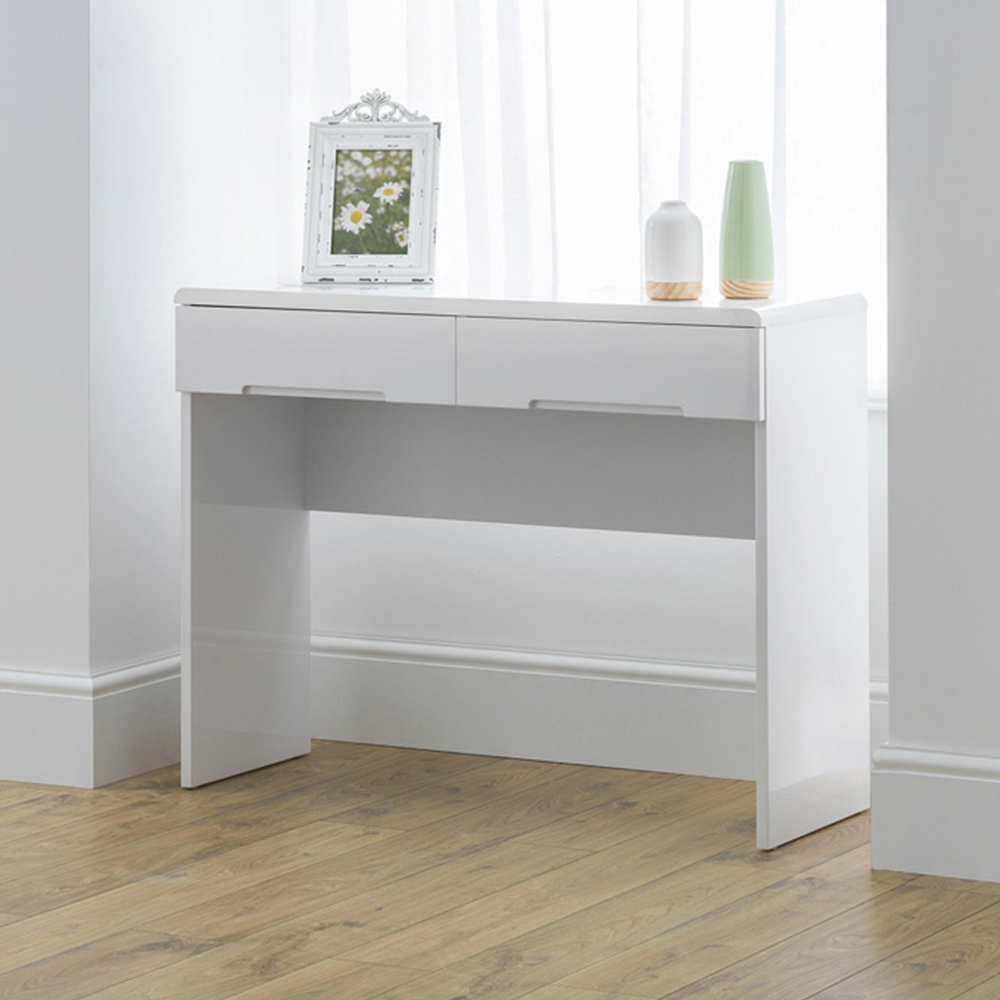 Julian Bowen Manhattan 2 Drawer White Dressing Table Image 5