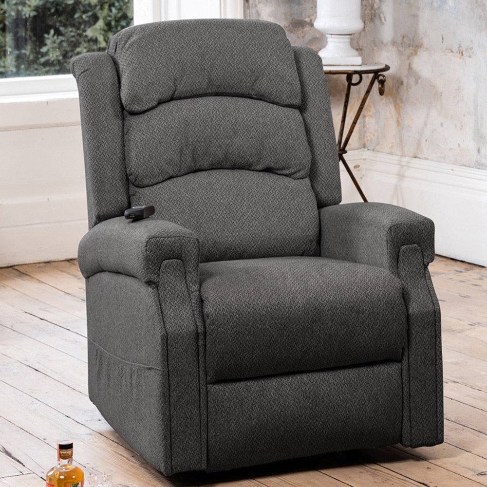 Artemis Home Eltham Dark Grey Electric Lift-Assist Massage and Heat Recliner Chair Image 1
