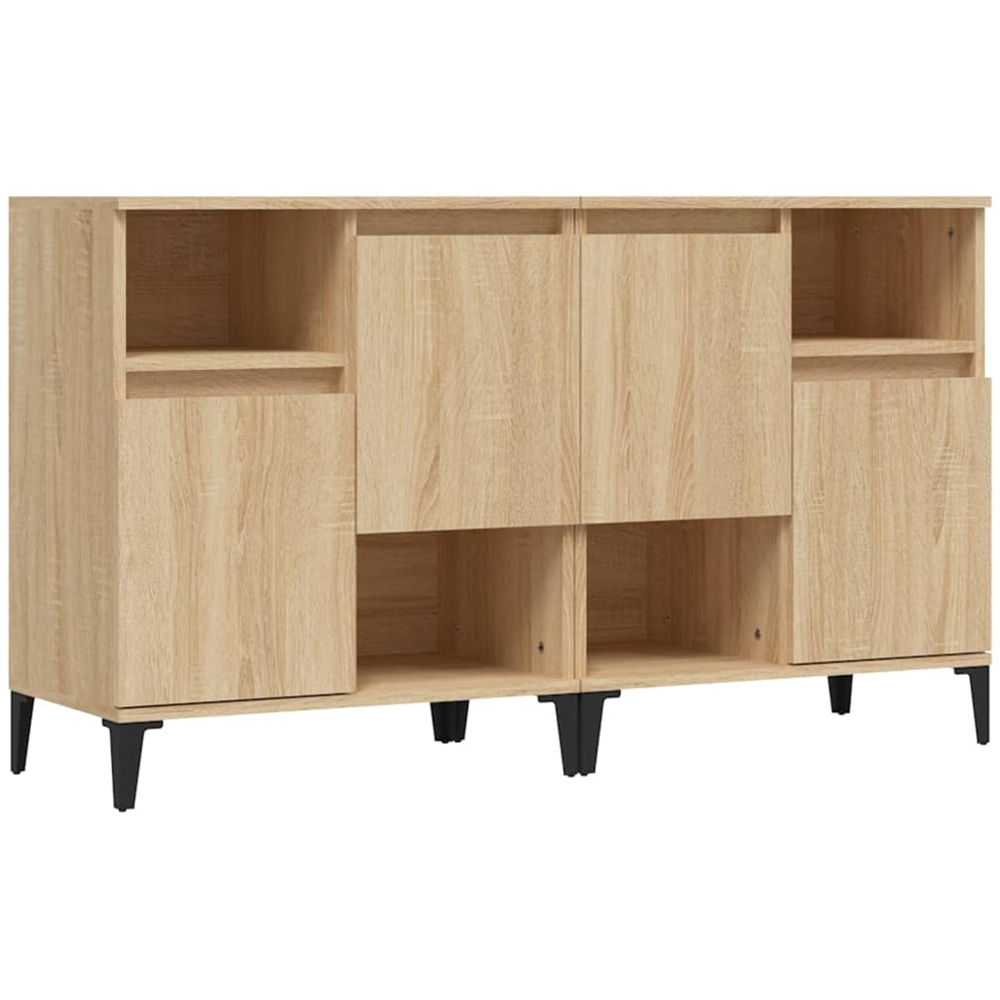 vidaXL 2 Door 2 Shelf Sonoma Oak Sideboard Set of 2 Image 2