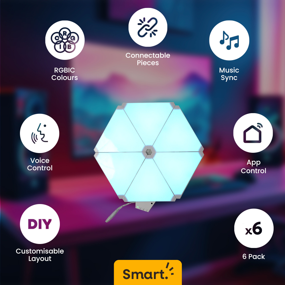 ValueLights Smart App-Control Music Sync Wall Gaming Triangle Light Kit Image 3