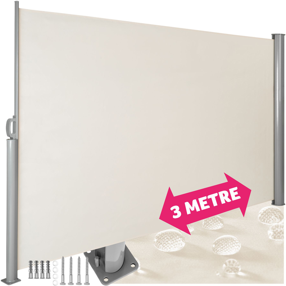 tectake Beige Retractable Side Awning 2 x 3m Image 2