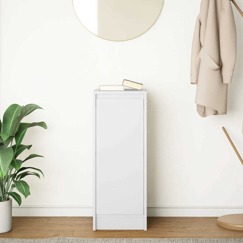 vidaXL Single Door White Slim Sideboard Image 3