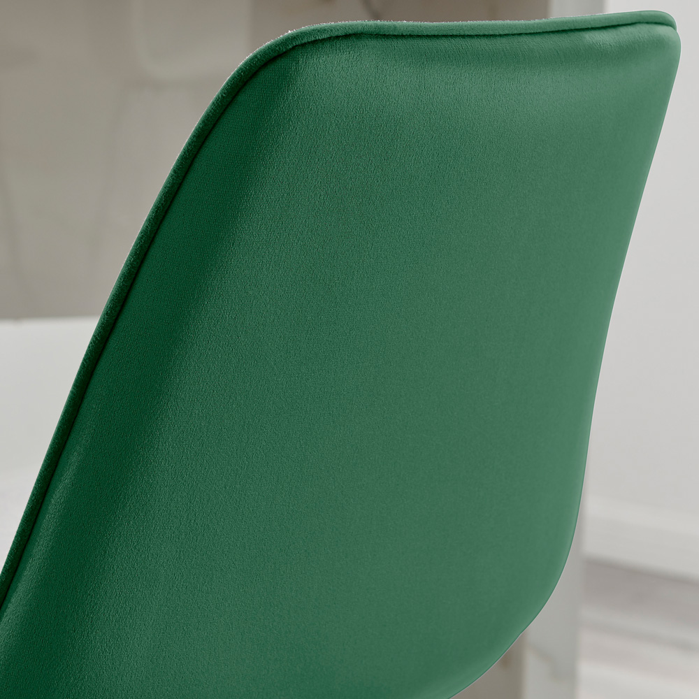 Furniturebox Set of 2 Green and Silver Velvet Bar Chairs Image 3