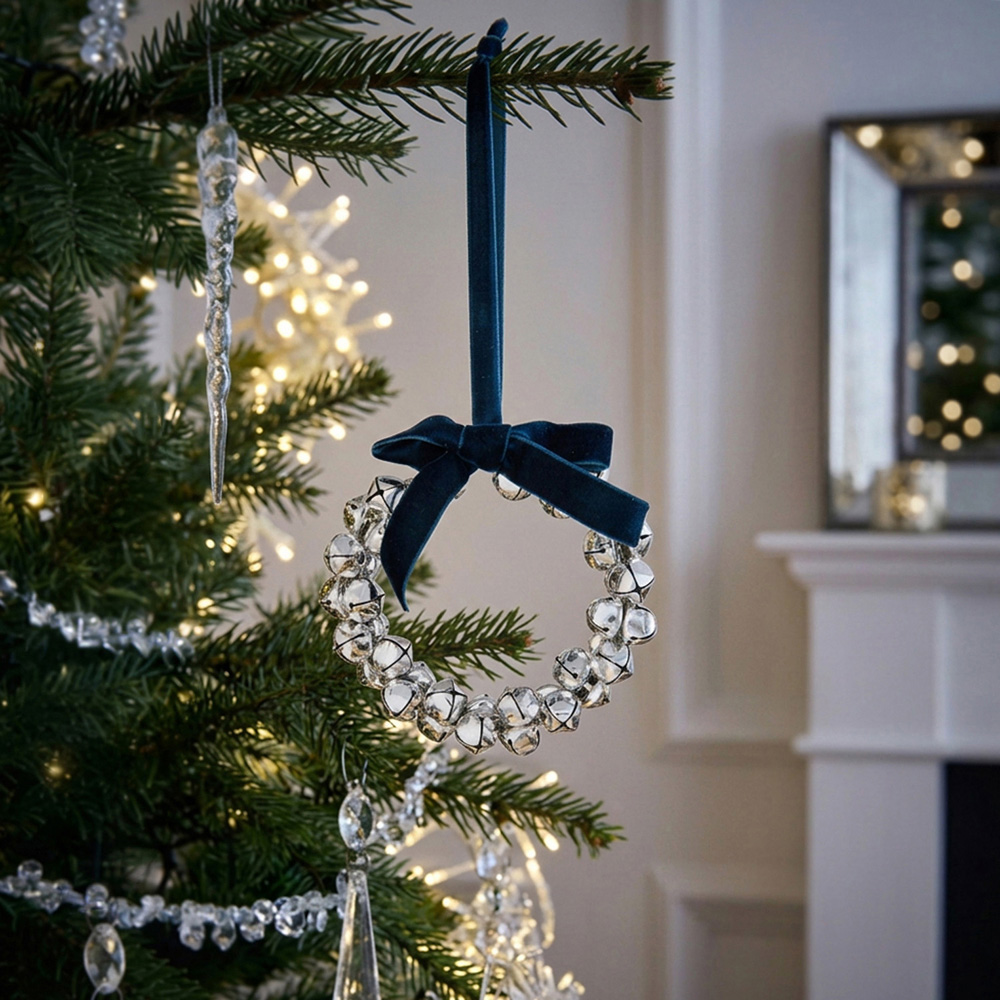 Silver Hanging Bow Bells Image 2