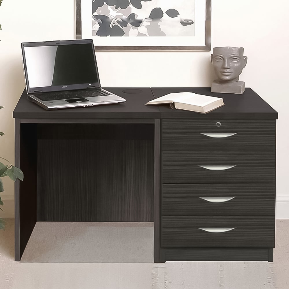 R White Cabinets 4 Drawer Black Set-05 Desk Image 1