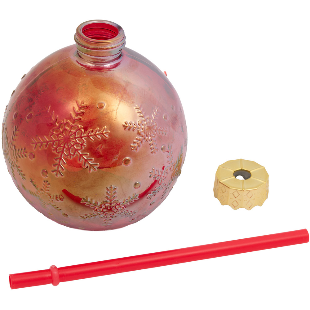 Christmas Bauble Glass Jar with Straw Image 6
