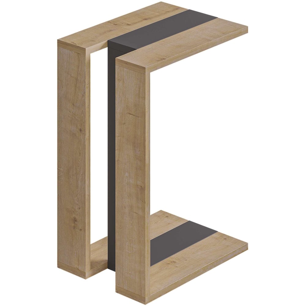 Decortie Muju Oak and Anthracite C Shape Side Table Image 2