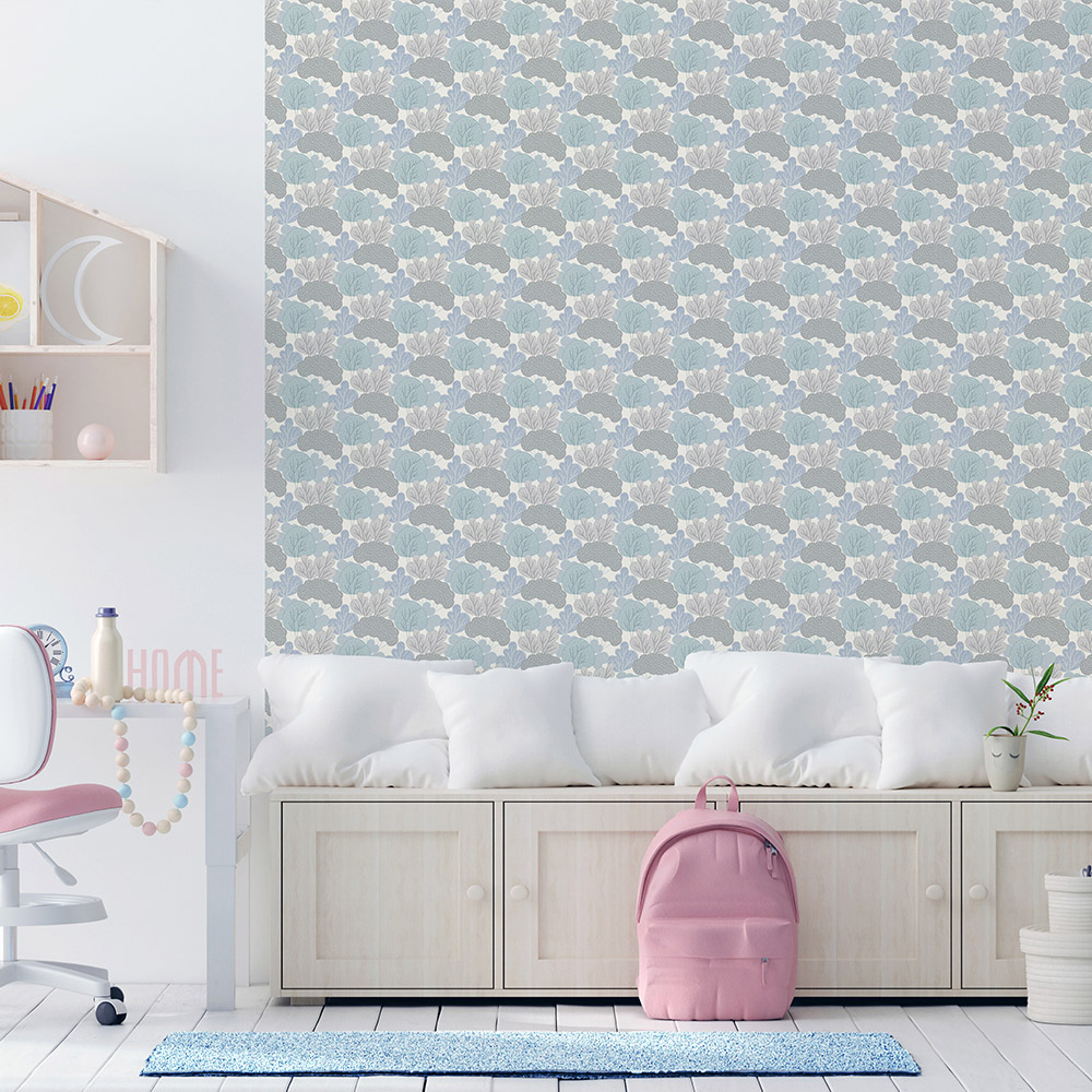 Muriva Wood Grove Blue Wallpaper Image 2