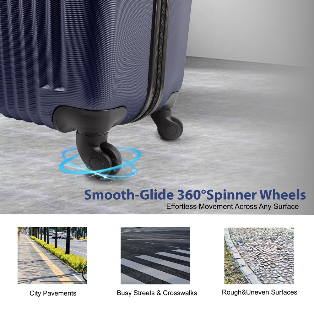 Groundlevel Delta Hard Shell Set of 3 Blue XL Luggage Suitcase Image 6