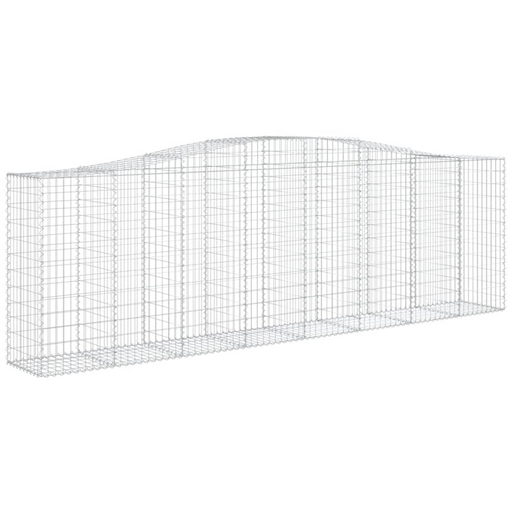 vidaXL Silver Galvanised Iron Arched Gabion Basket 400 x 50 x 120/140cm 20 Pack Image 1