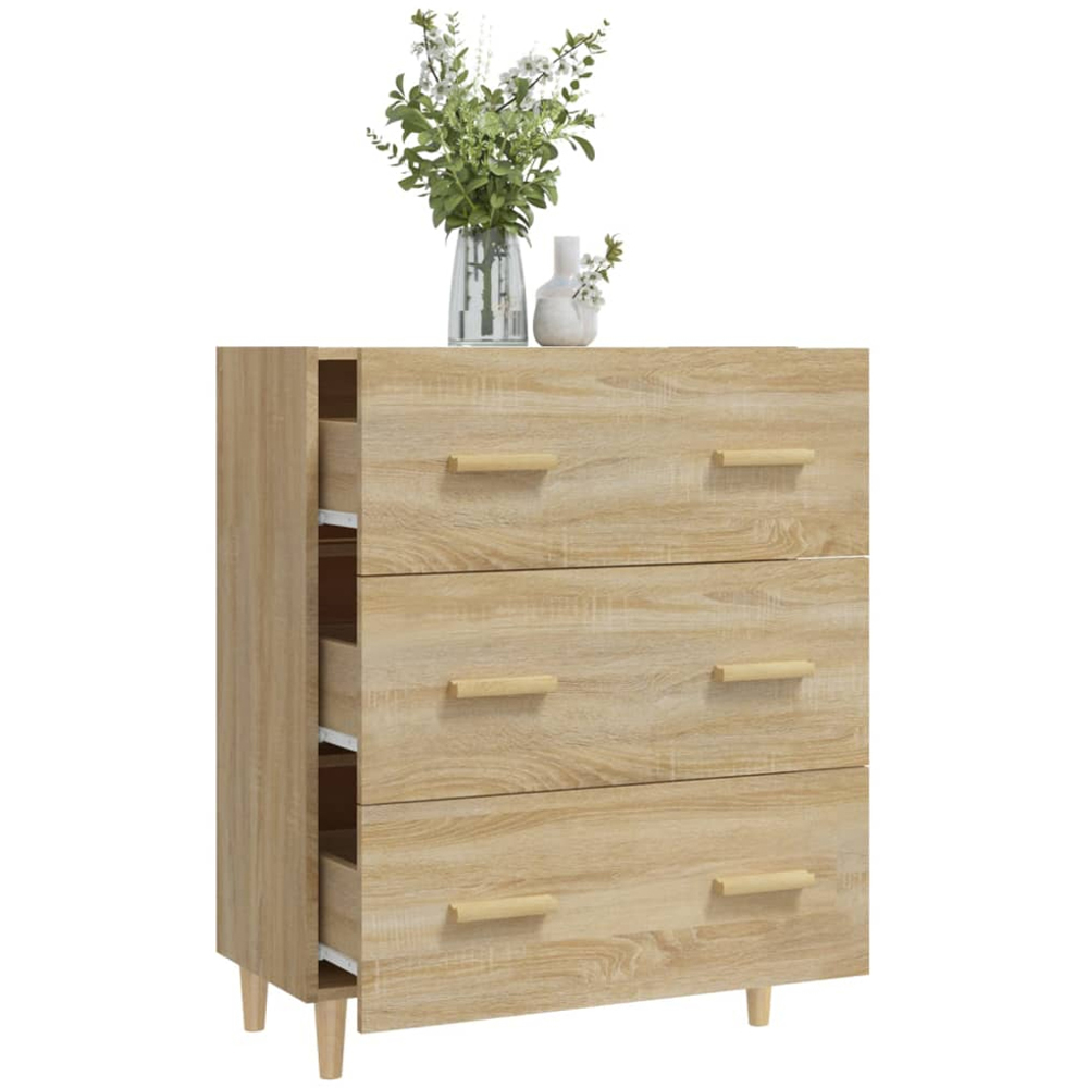 vidaXL 3 Drawer Sonoma Oak Sideboard Image 7