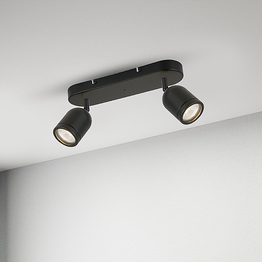 Milagro Porter Black 2 LED Ceiling Light Image 2