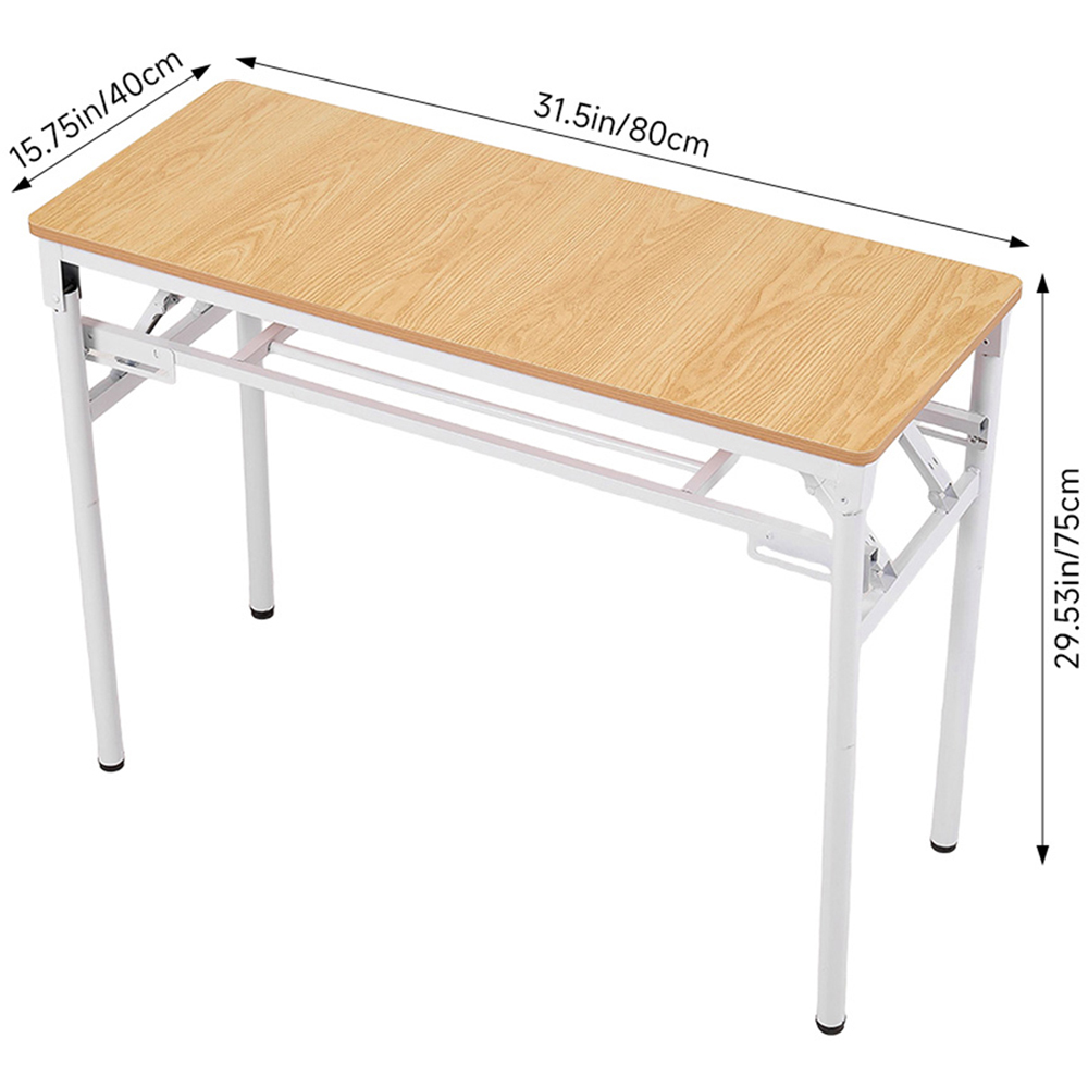 Living and Home Single Shelf Metal Frame Foldable Laptop Desk Natural 80cm Image 9