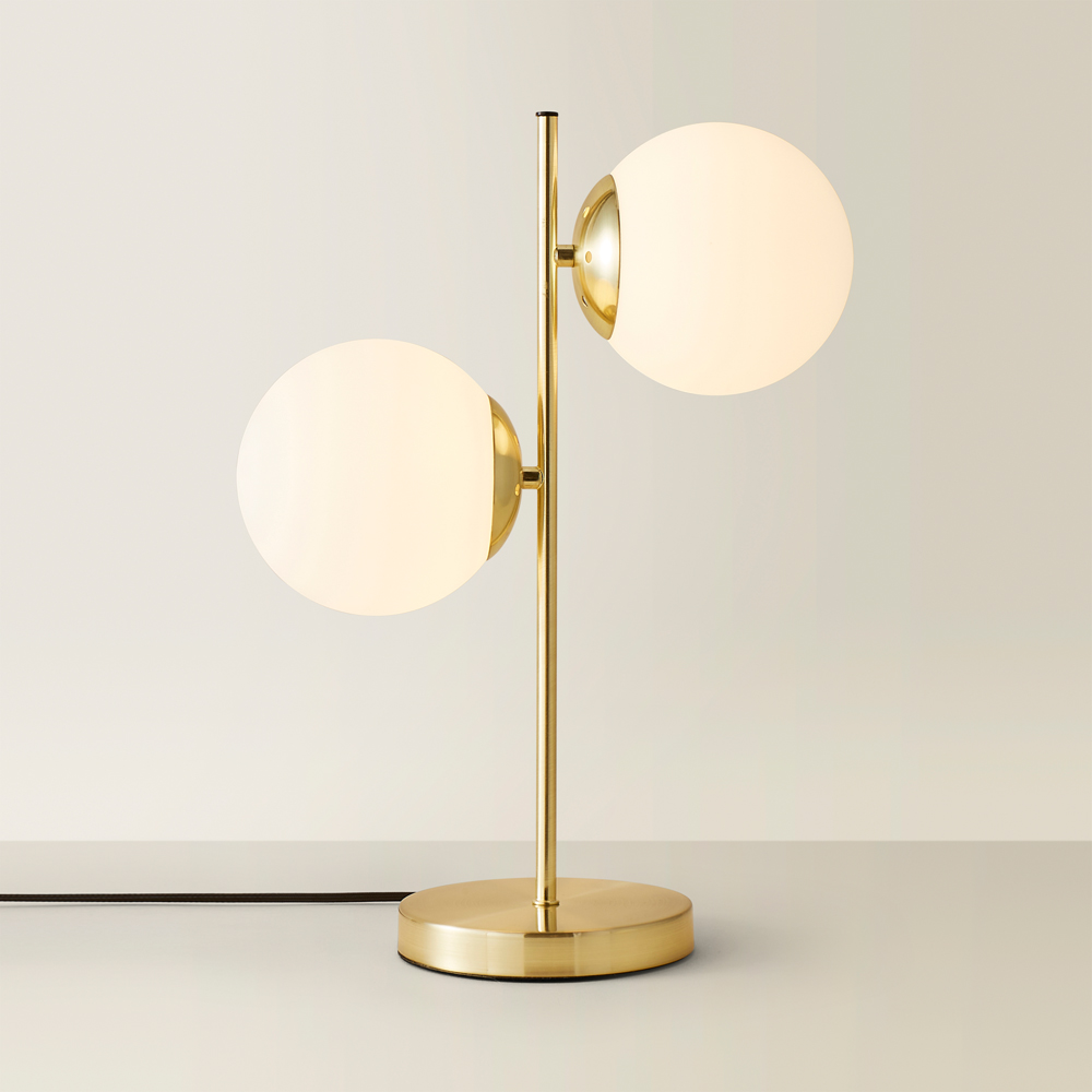 ValueLights Jas Brushed Gold Metal LED Table Lamp Image 3