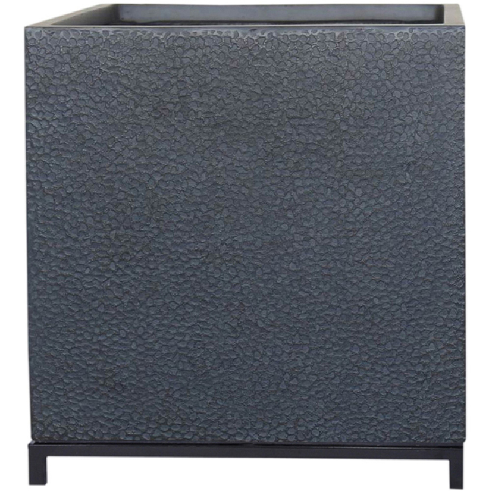 wilko Hammered Stone Light Grey Indoor Planter on Metal Stand 35cm Image 1
