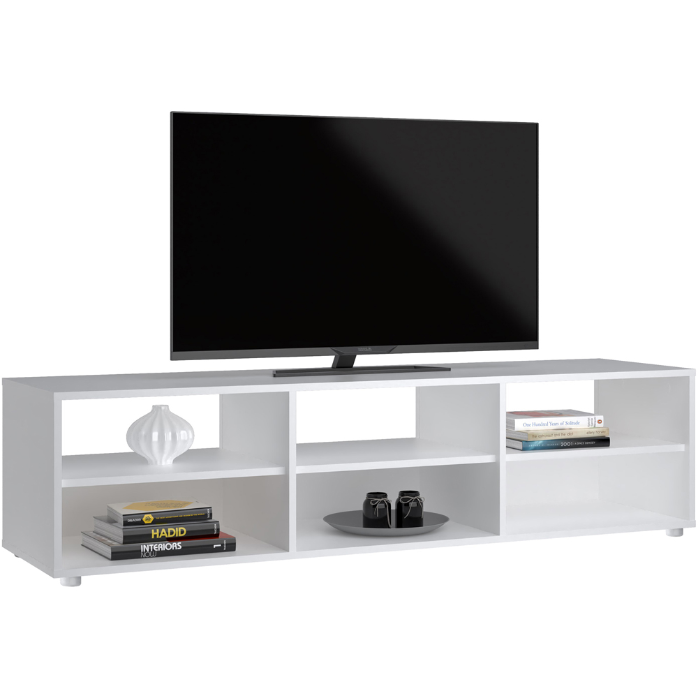Furniture To Go Media 6 Shelf White TV Unit Image 6