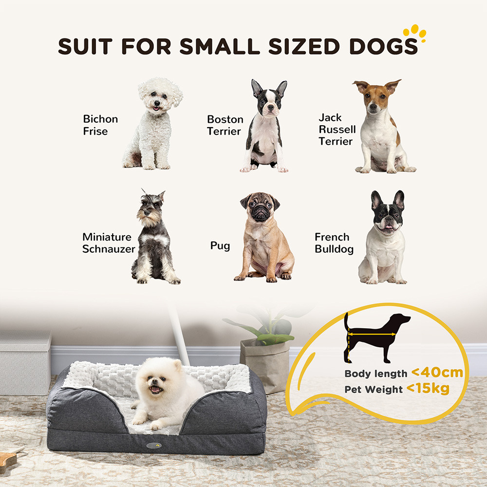 PawHut Charcoal Grey Small Dog Bed Image 4