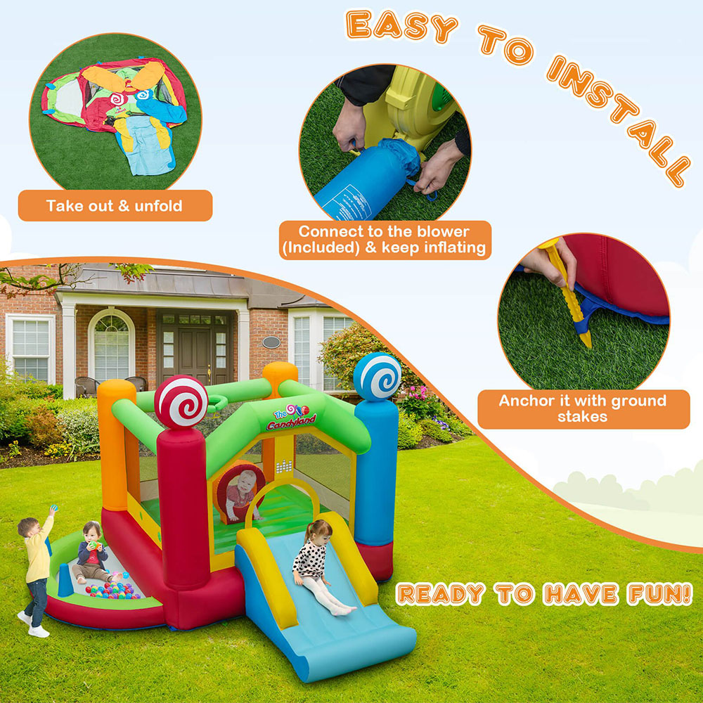 Costway Inflatable Bounce Castle with Slide and Blower Image 7