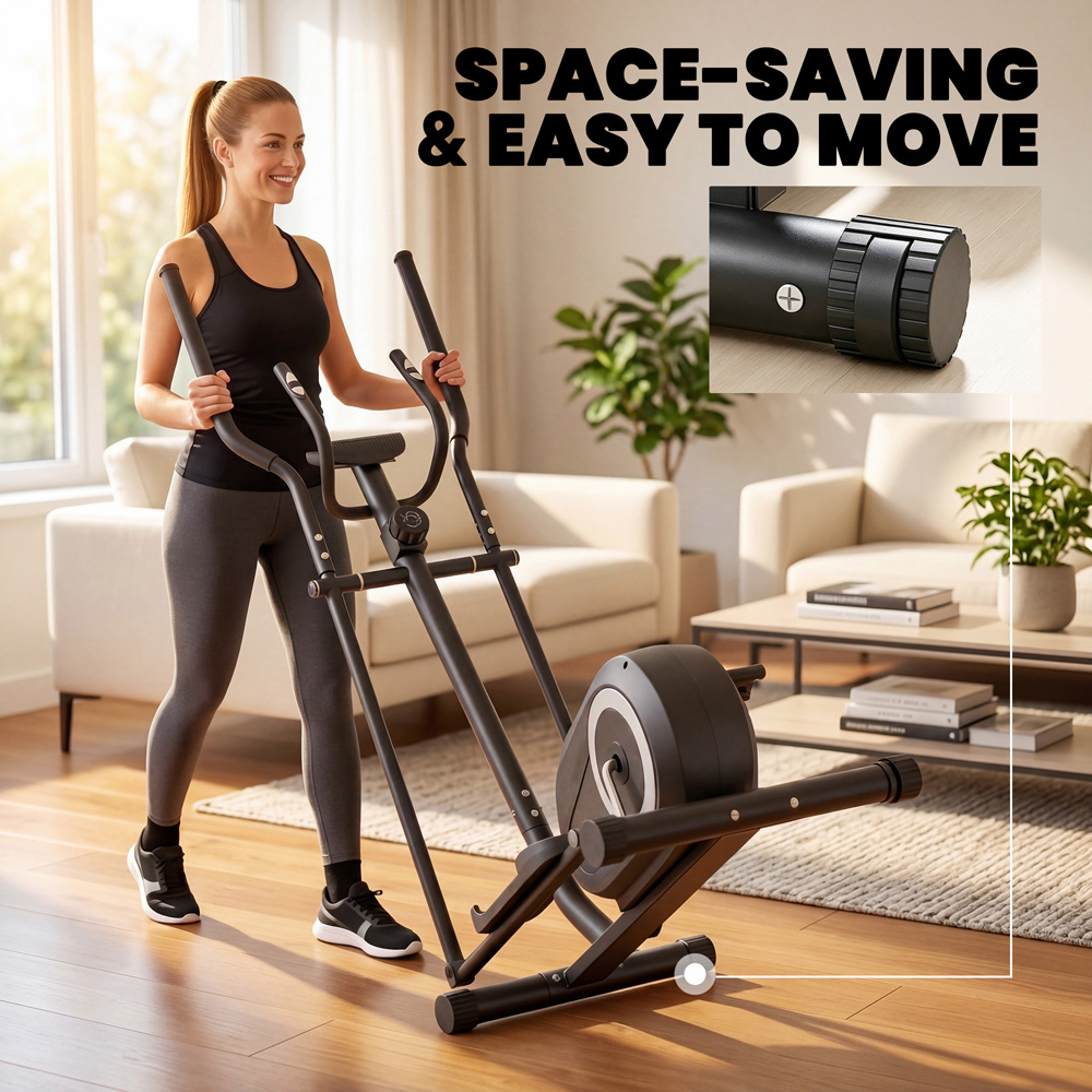 SPORTNOW Grey Quiet Magnetic Resistance Elliptical Cross Trainer with Bluetooth Image 8