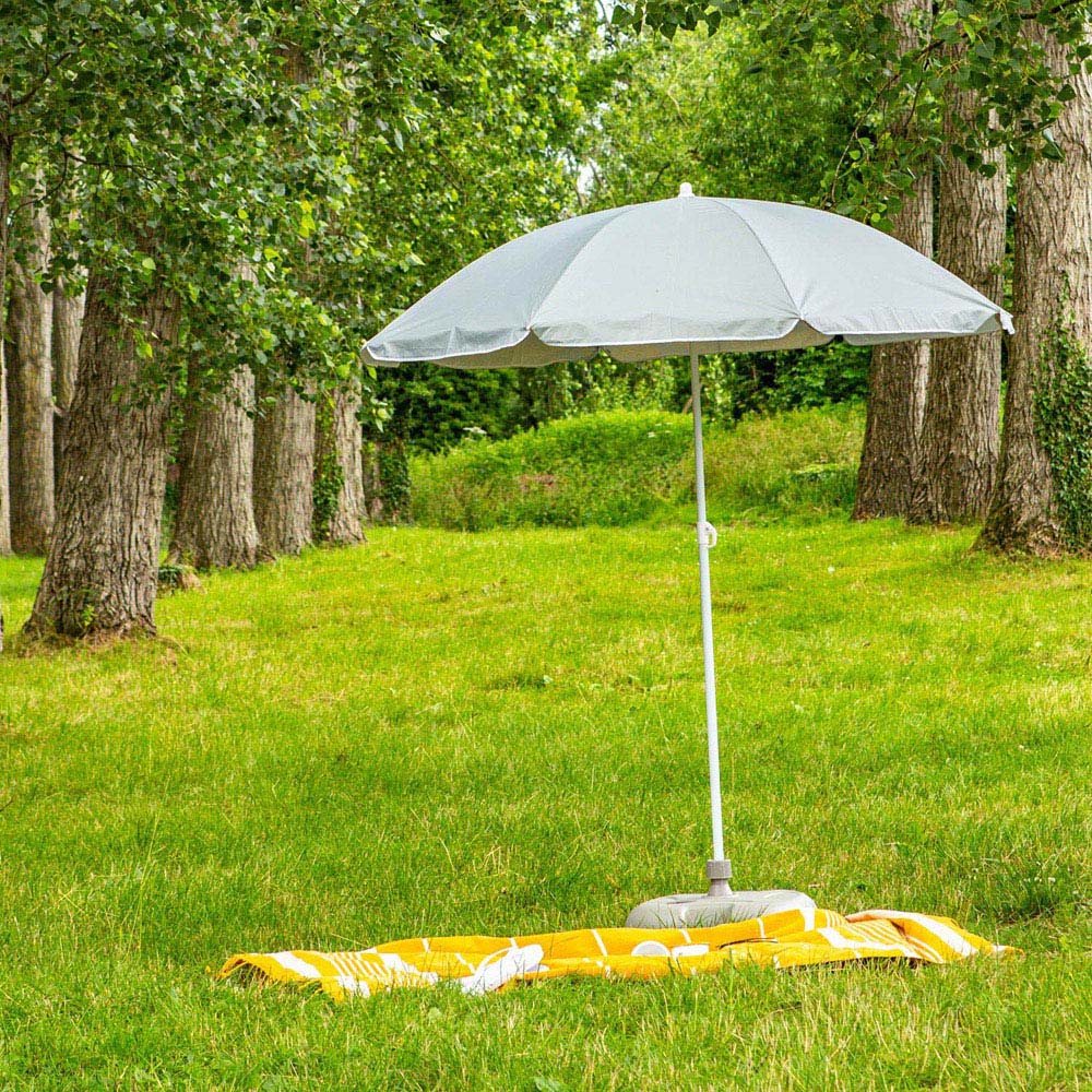 Harbour Housewares Grey Metal Beach Parasol 1.74 x 1.93m Image 2