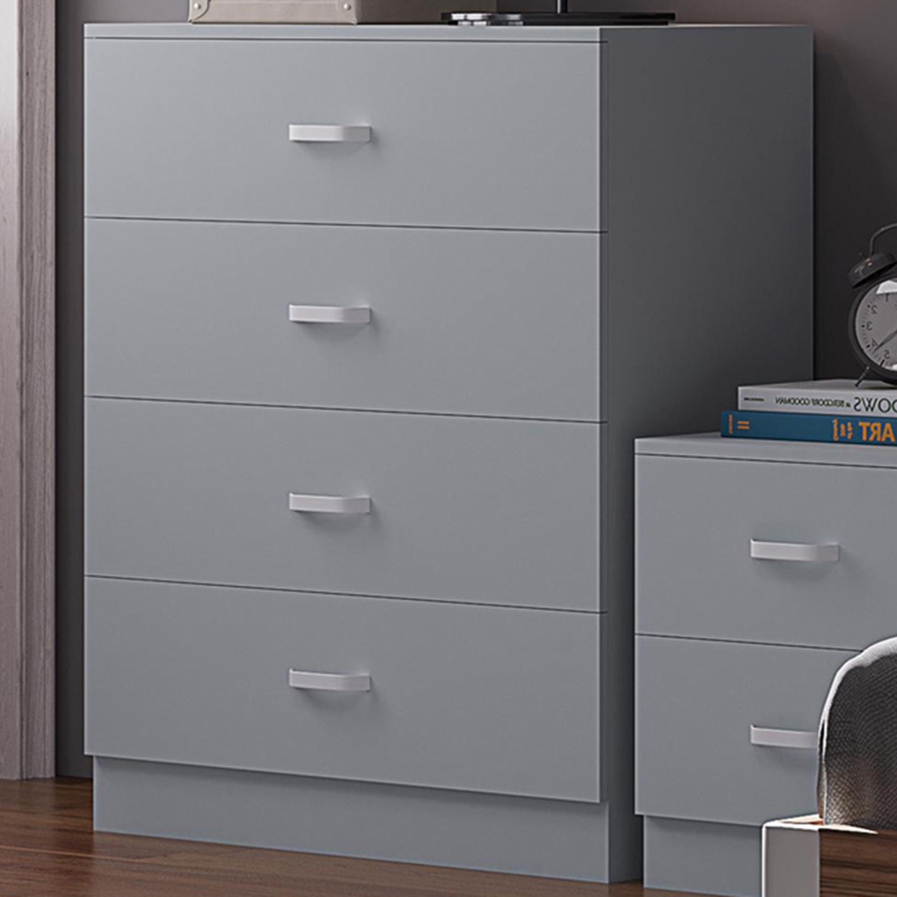 FWStyle Tunis 4 Drawer Matt Grey Chest of Drawer Image 1
