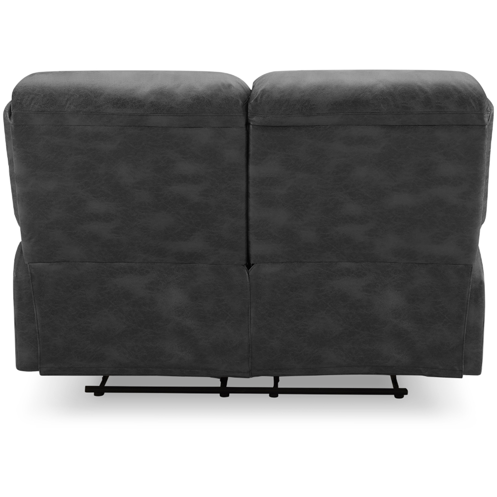 Home Detail Enoch 2 Seater Black Faux Leather Manual Recliner Sofa Image 6