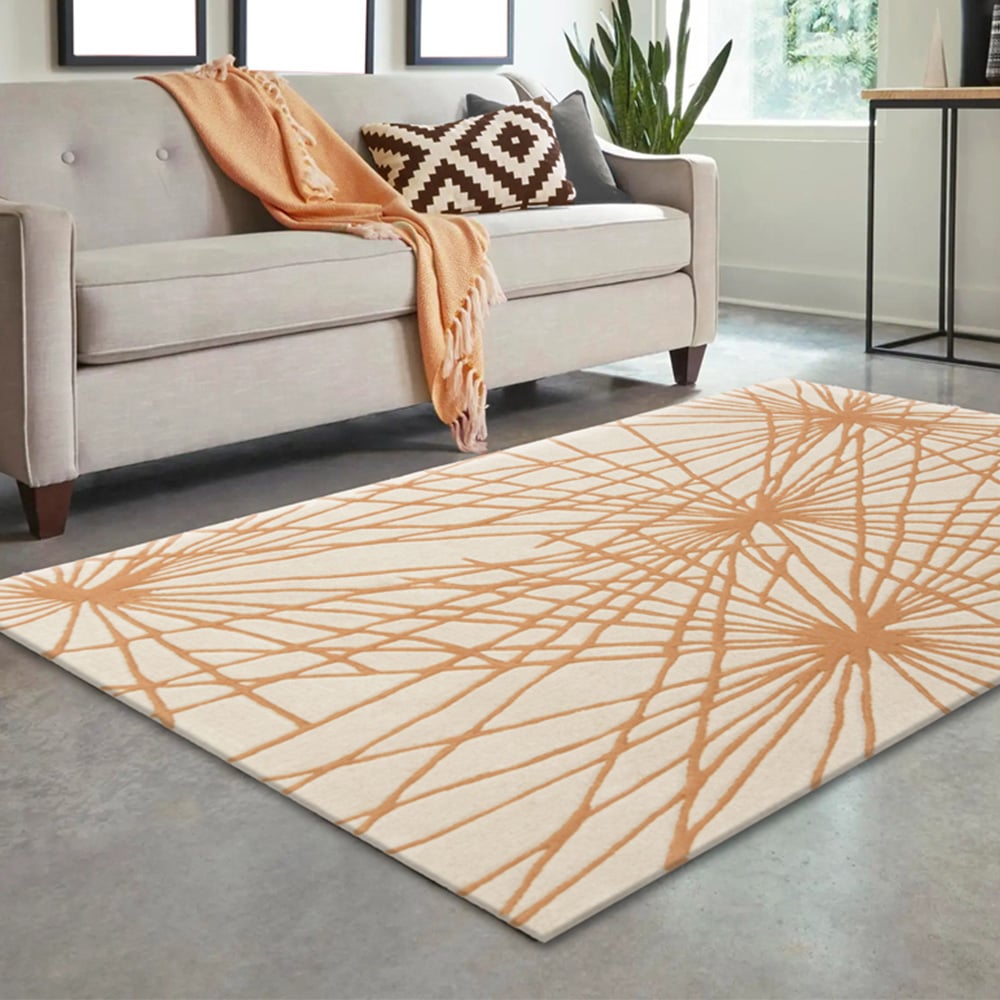 Esselle Home Aura Starburst Natural and Orange Rug 200 x 290cm Image 2