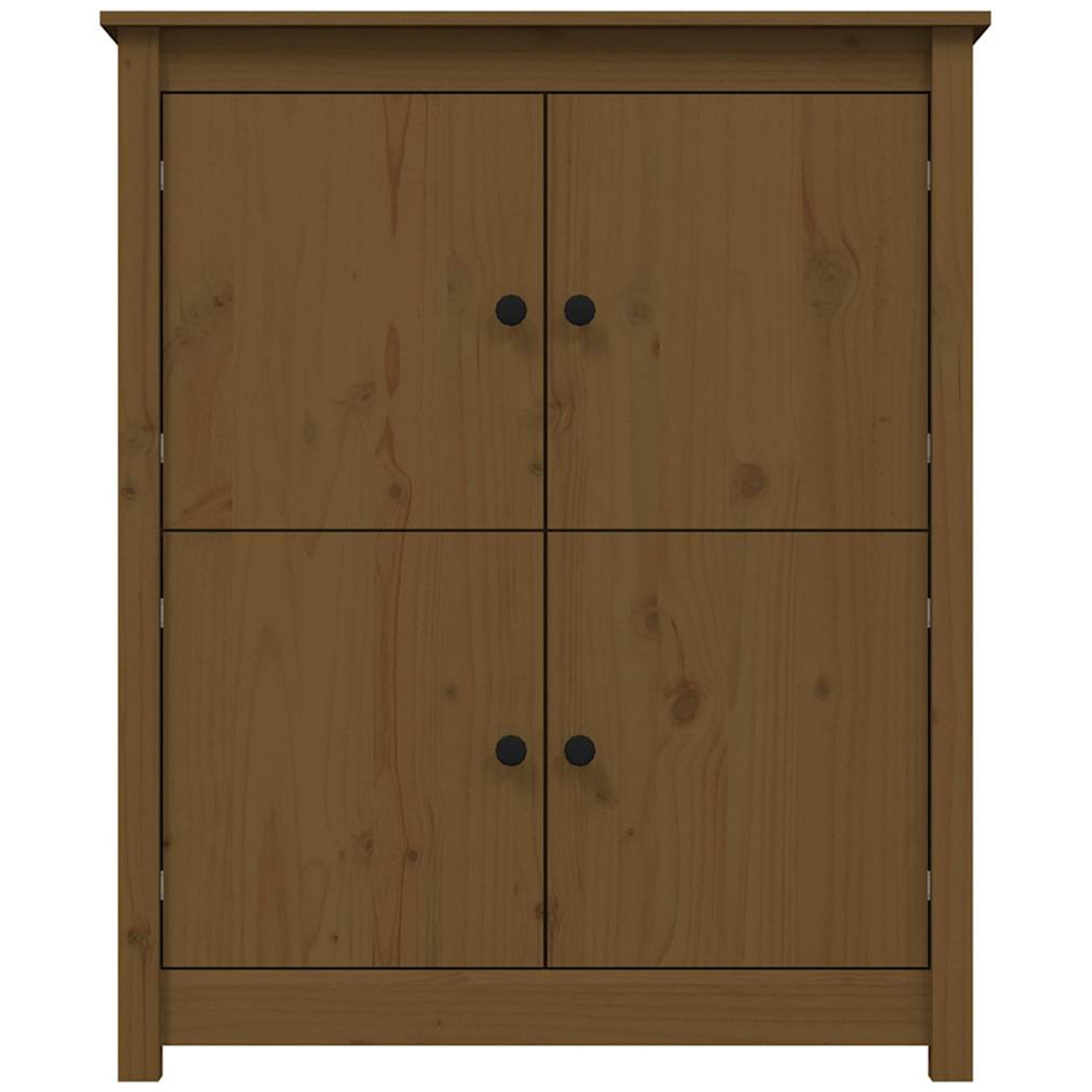 vidaXL 4 Door Honey Brown Solid Pine Wood Sideboard Image 5