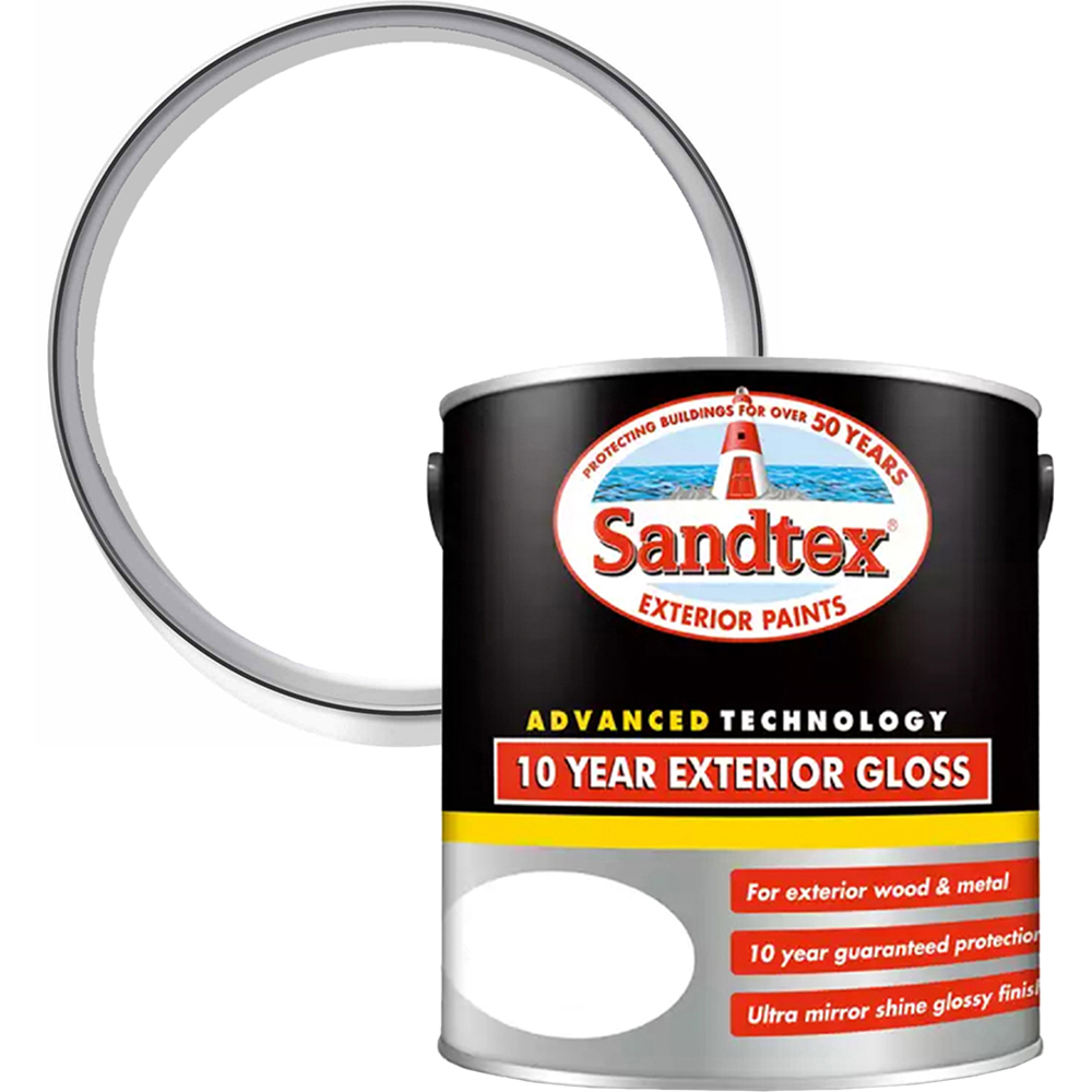 Sandtex Retail Brilliant White Gloss Exterior Paint 2.5L Image 1
