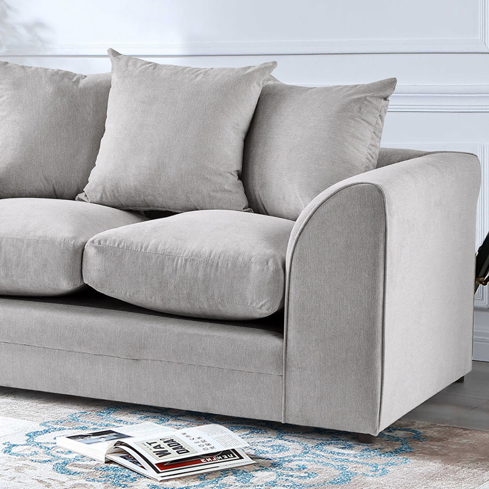 Portland Mirana Modern 2 Seater Grey Plush Velvet Sofa Image 2