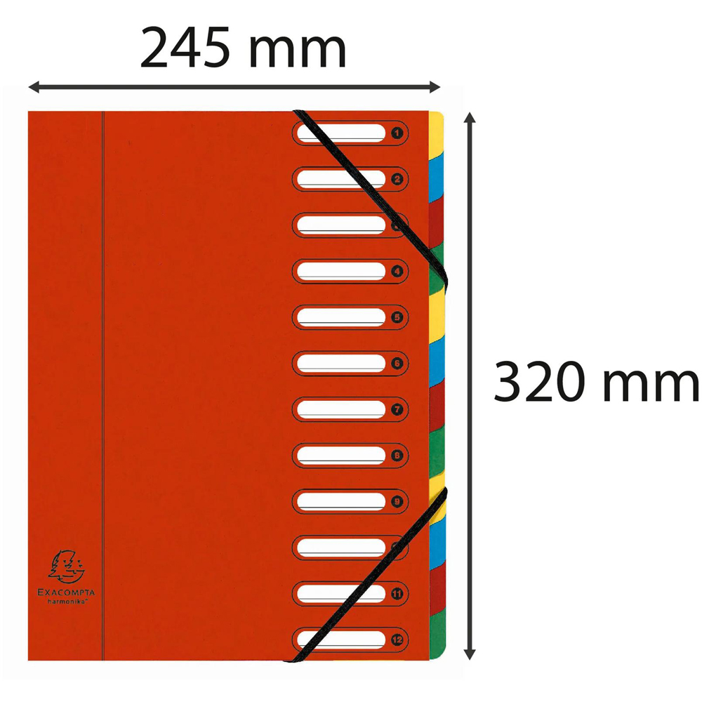 Exacompta Harmonika 12 Sections Red A4 Multi Part File 6 Pack Image 9