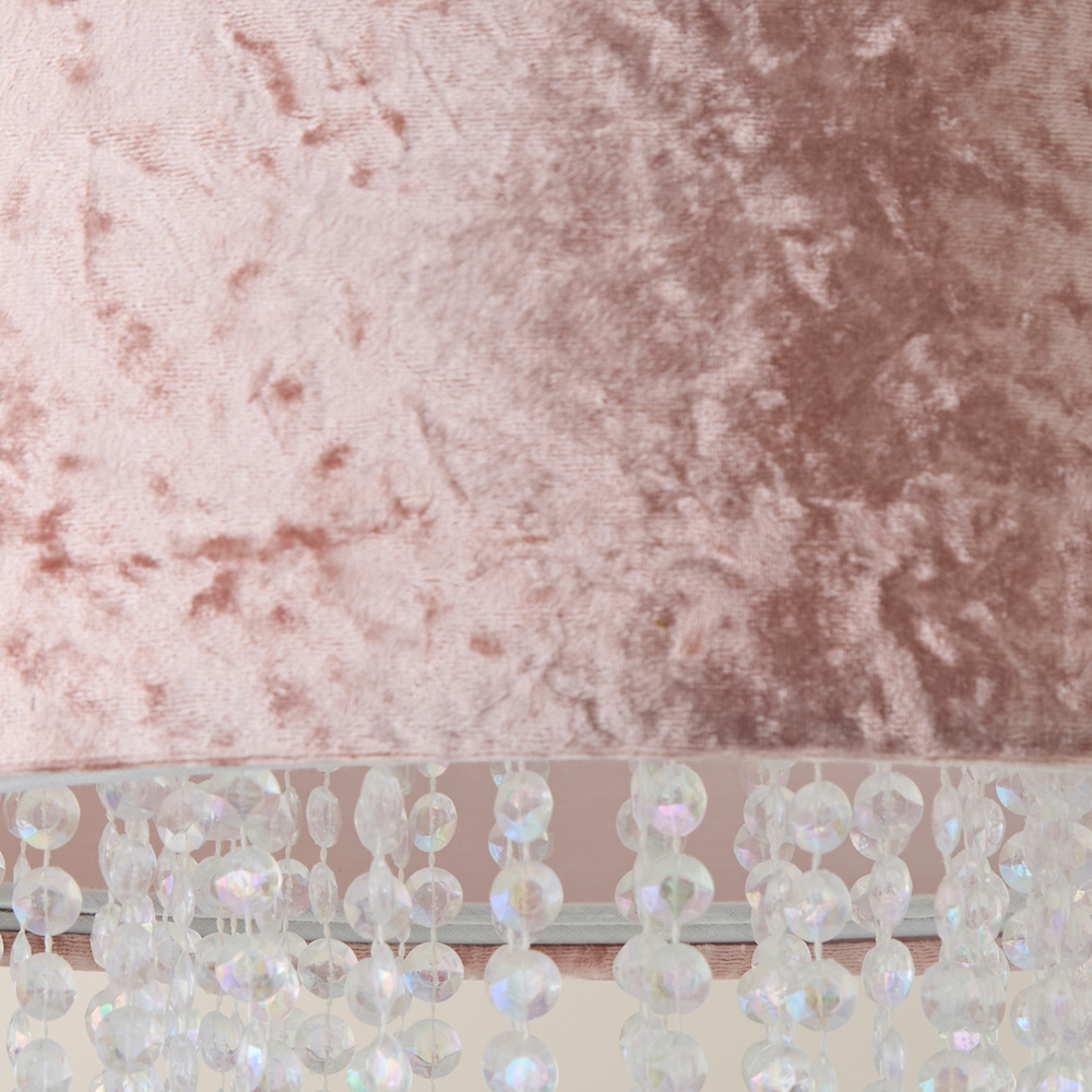 ValueLights Boland Dusky Pink Velvet Droplets Pendant Shade Image 3