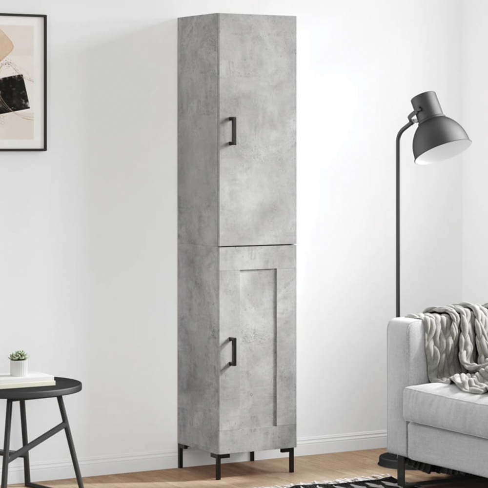 vidaXL 2 Door Concrete Grey Highboard Image 1
