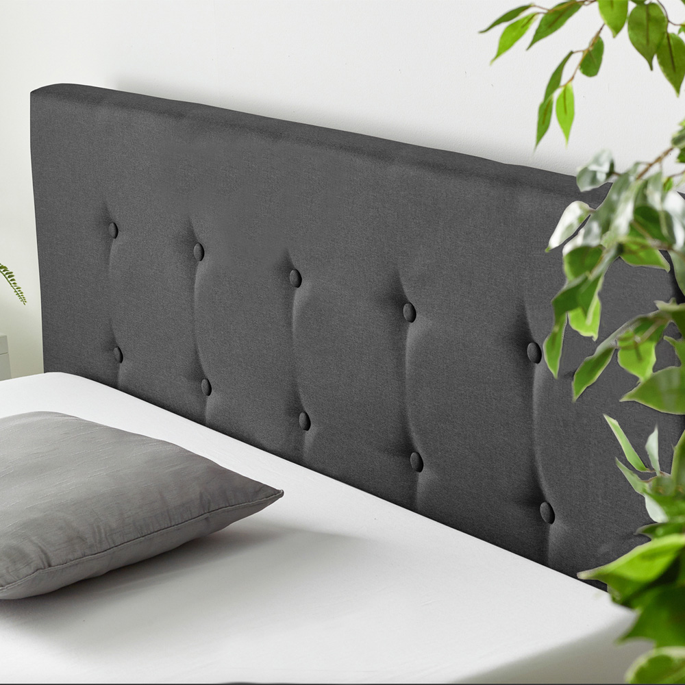 Aspire Small Double Black Linen End Lift Ottoman Storage Bed Image 3