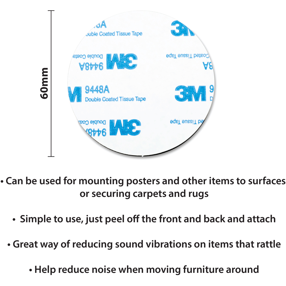 St Helens Grey Double-Sided Round Adhesive Mounting Pad 6cm Image 5