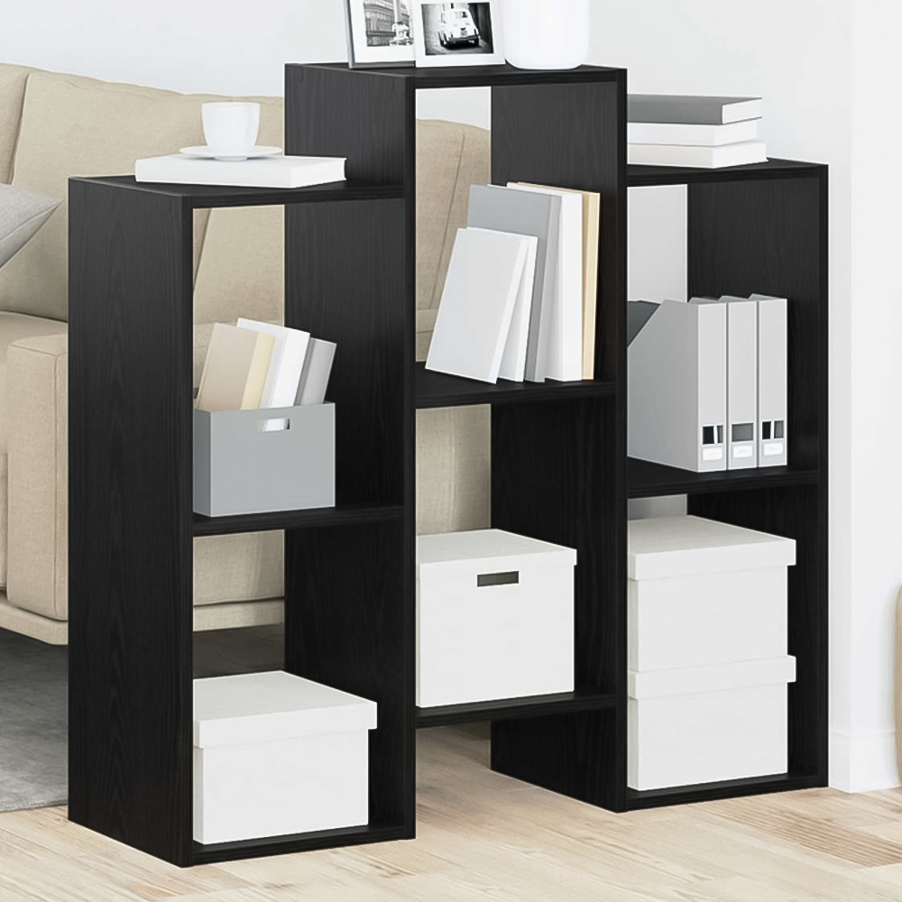 vidaXL 6 Shelf Black Oak Sideboard Image 1